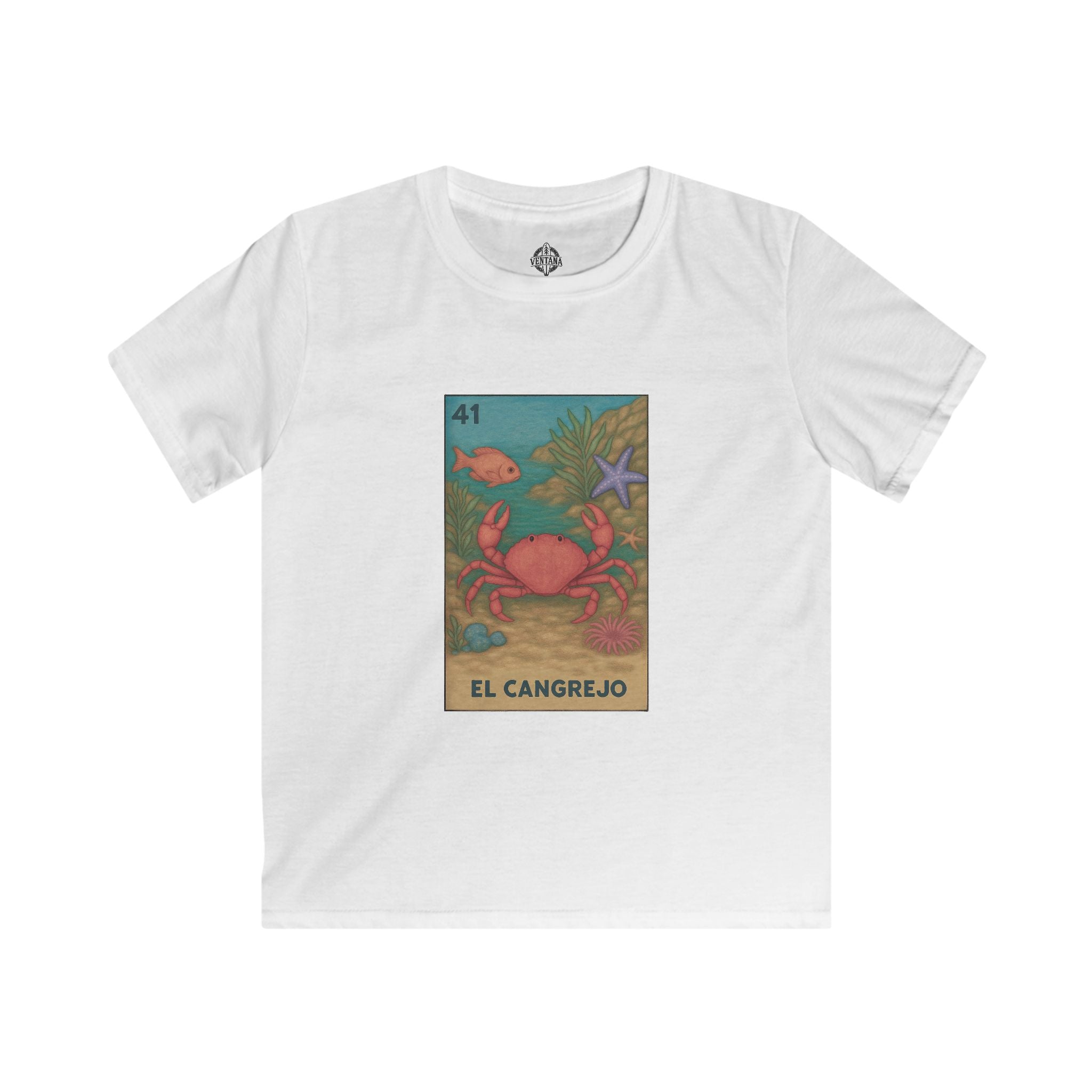 Crab Lotería kids soft style t-shirt image 4