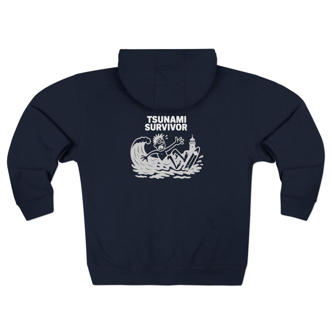 Tsunami Survivor Unisex - Zip Cotton Blend Fleece Hoodie