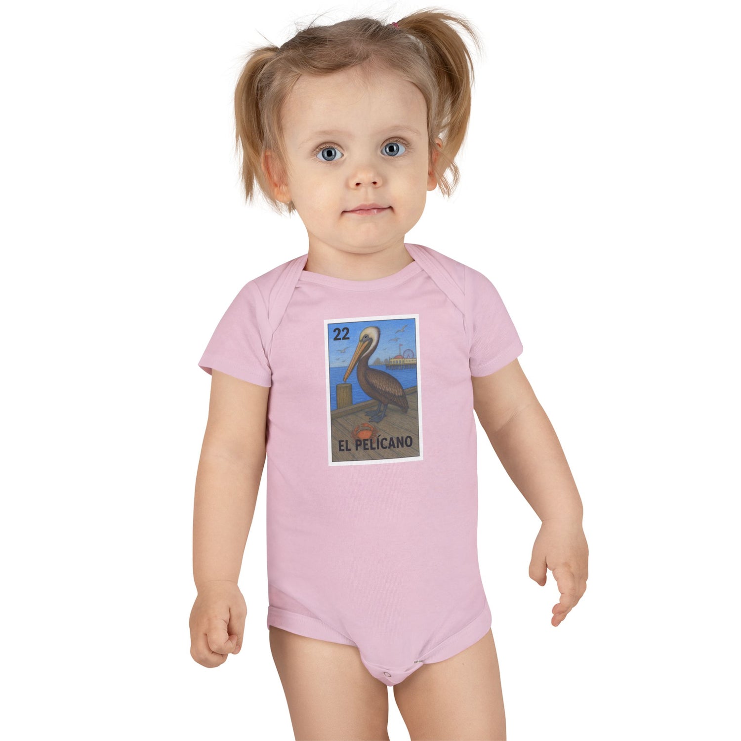 Pelican Lotería baby cotton onesie image 16