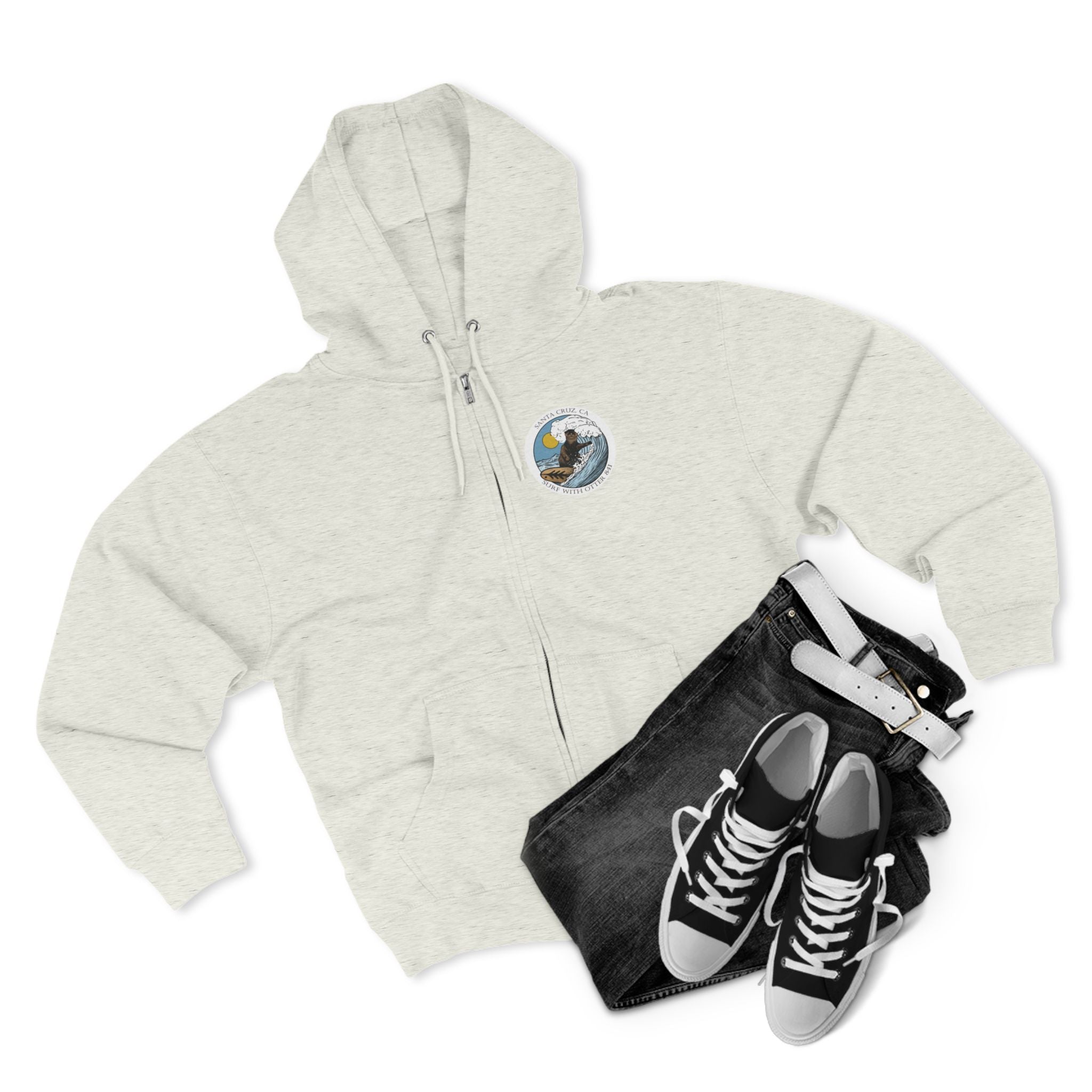 Surf with Otter 841 Zip Hoodie