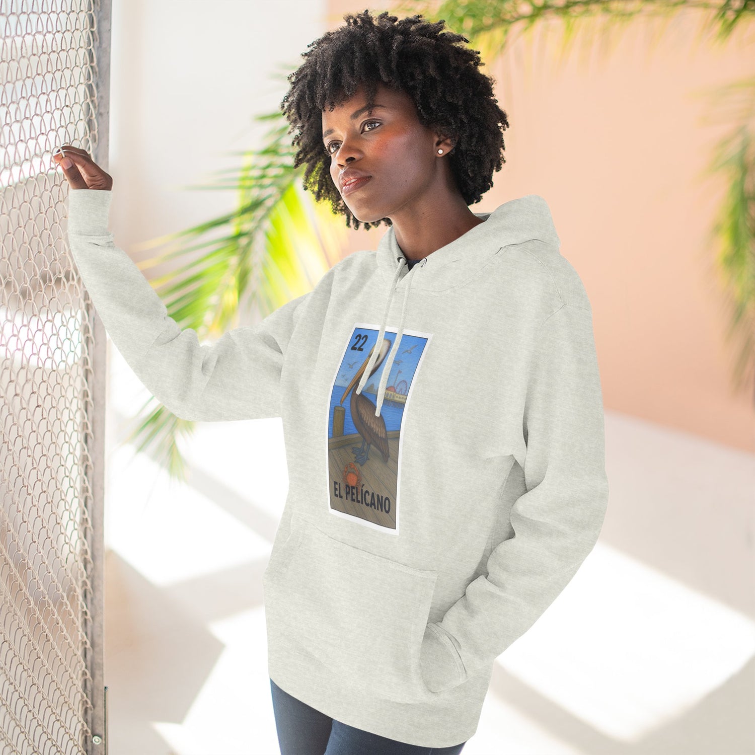 Pelican Lotería Fleece Hoodie (El Pelícano)