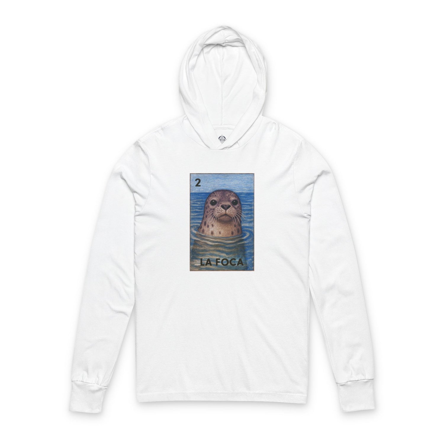 Seal Lotería cotton hooded long sleeve t-shirt image 3