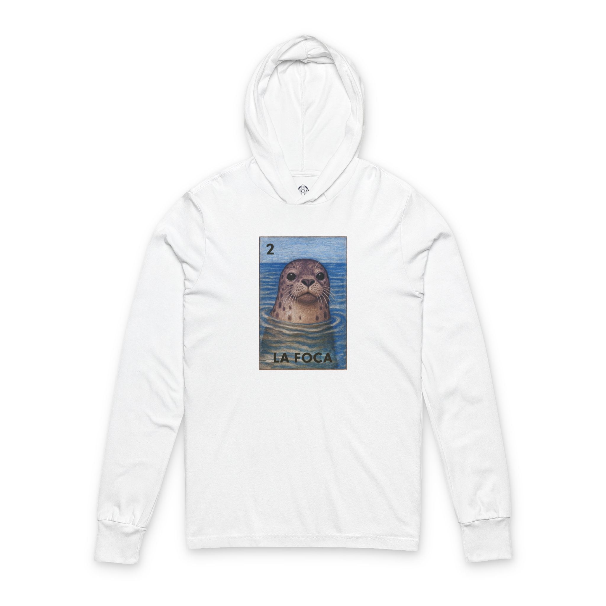 Seal Lotería cotton hooded long sleeve t-shirt image 3