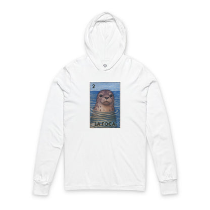 Seal Lotería cotton hooded long sleeve t-shirt image 3