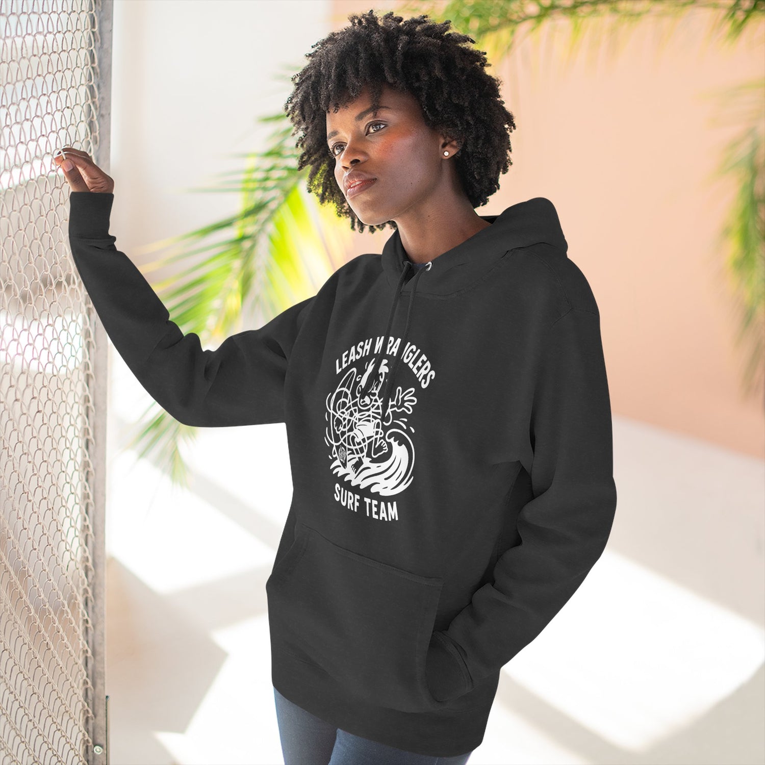 Leash Wranglers Surf Team Unisex - Pull-Over Cotton Blend Fleece Hoodie