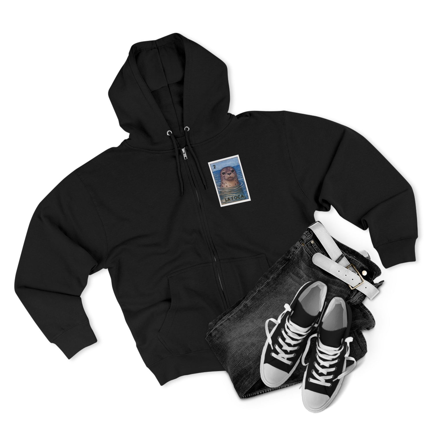 Seal Lotería zip fleece hoodie image 18