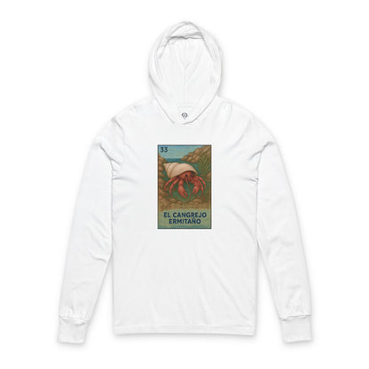 Hermit Crab Lotería cotton hooded long sleeve t-shirt image 3
