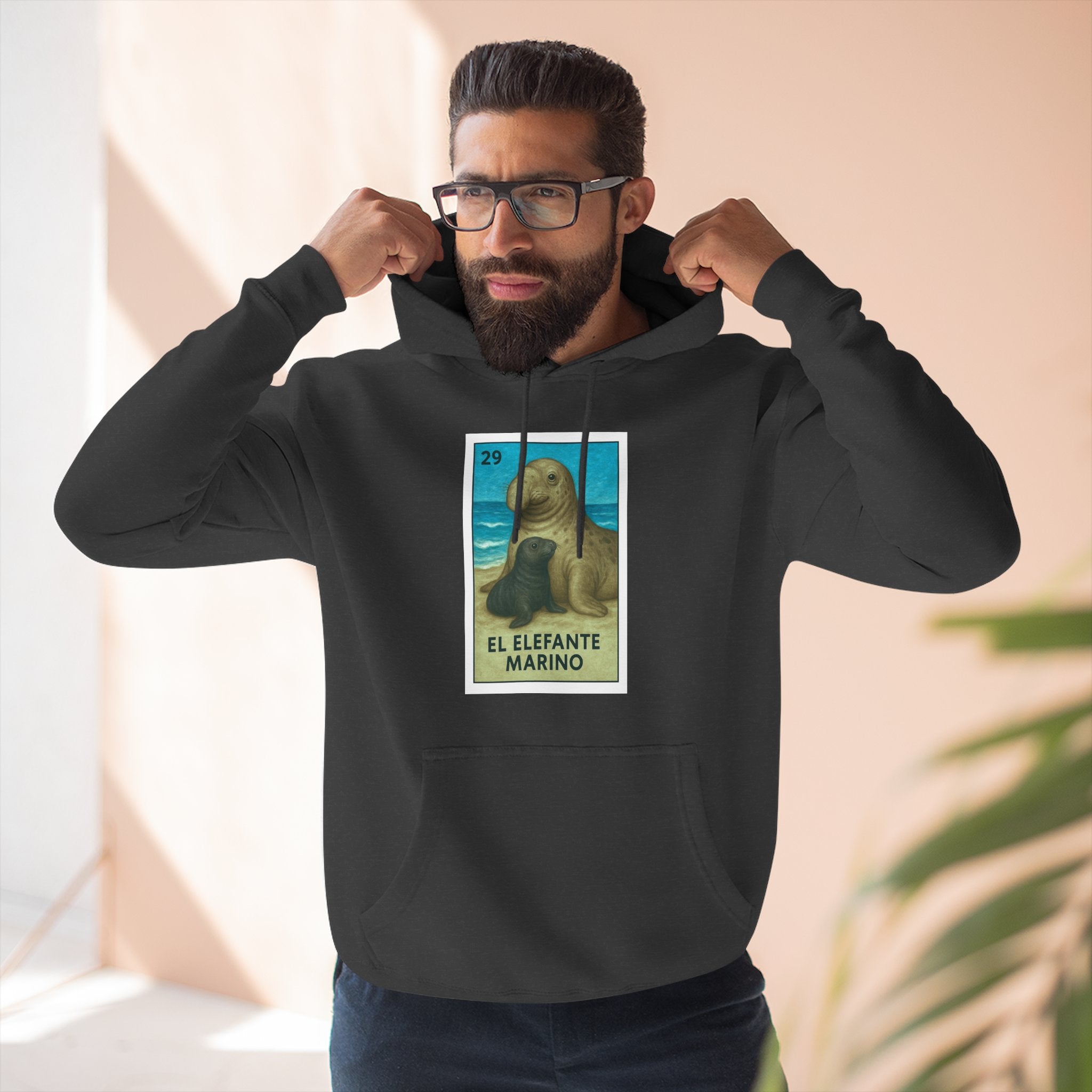 Elephant Seal Lotería Fleece Hoodie