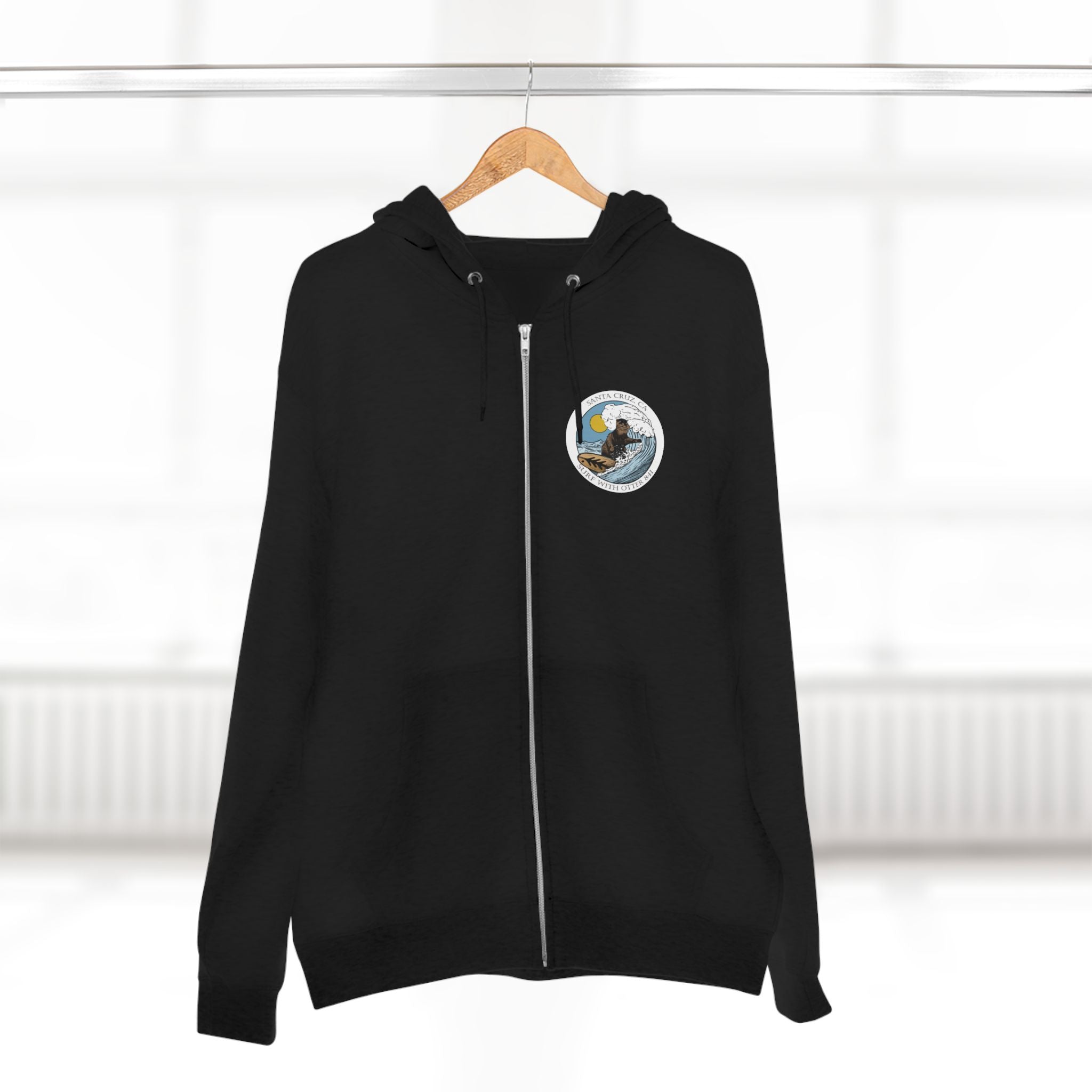Surf with Otter 841 by Thiago Bianchini zip fleece hoodie image 19