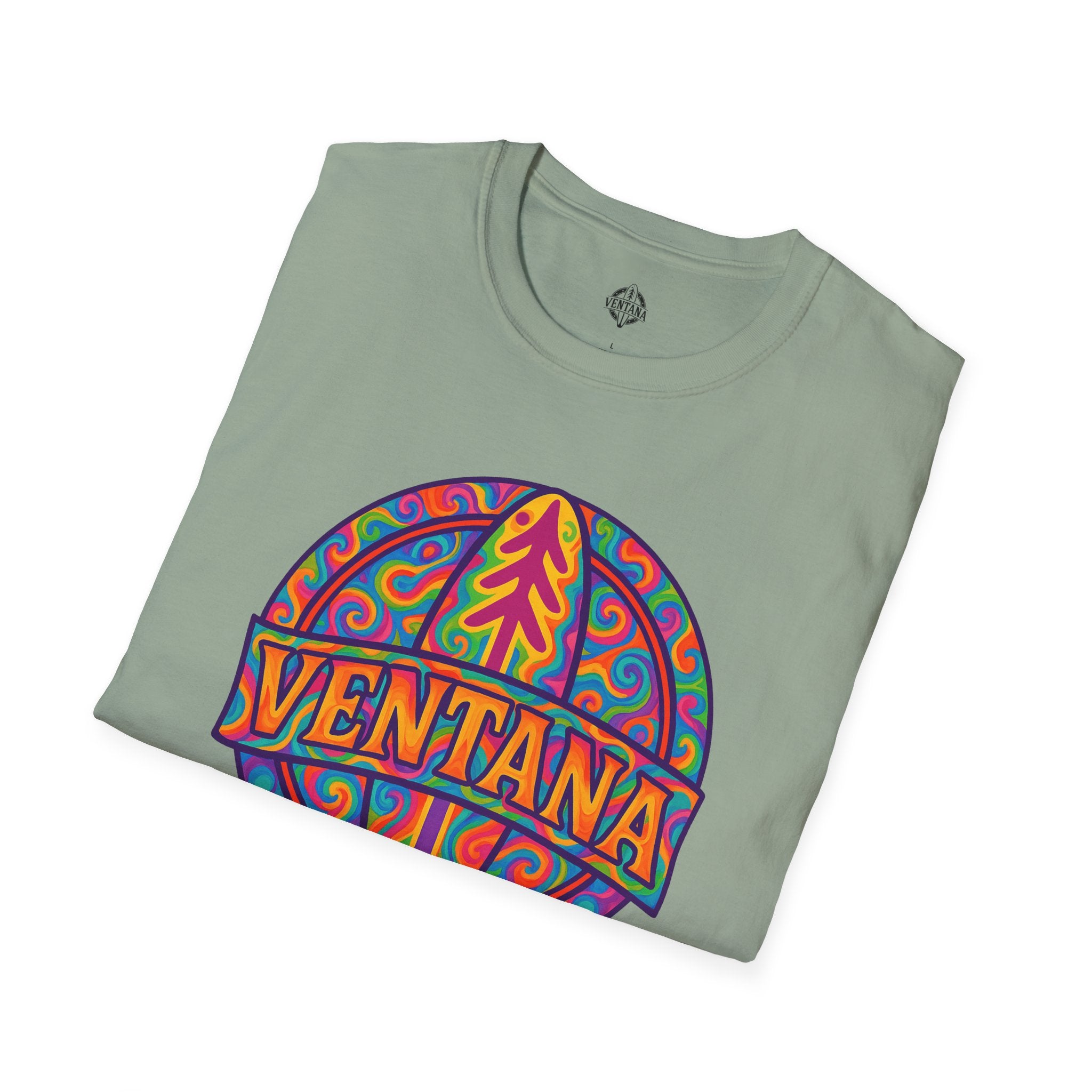 Ventana Psychedelic Treefish Logo - Soft Style U.S. Cotton T-Shirt