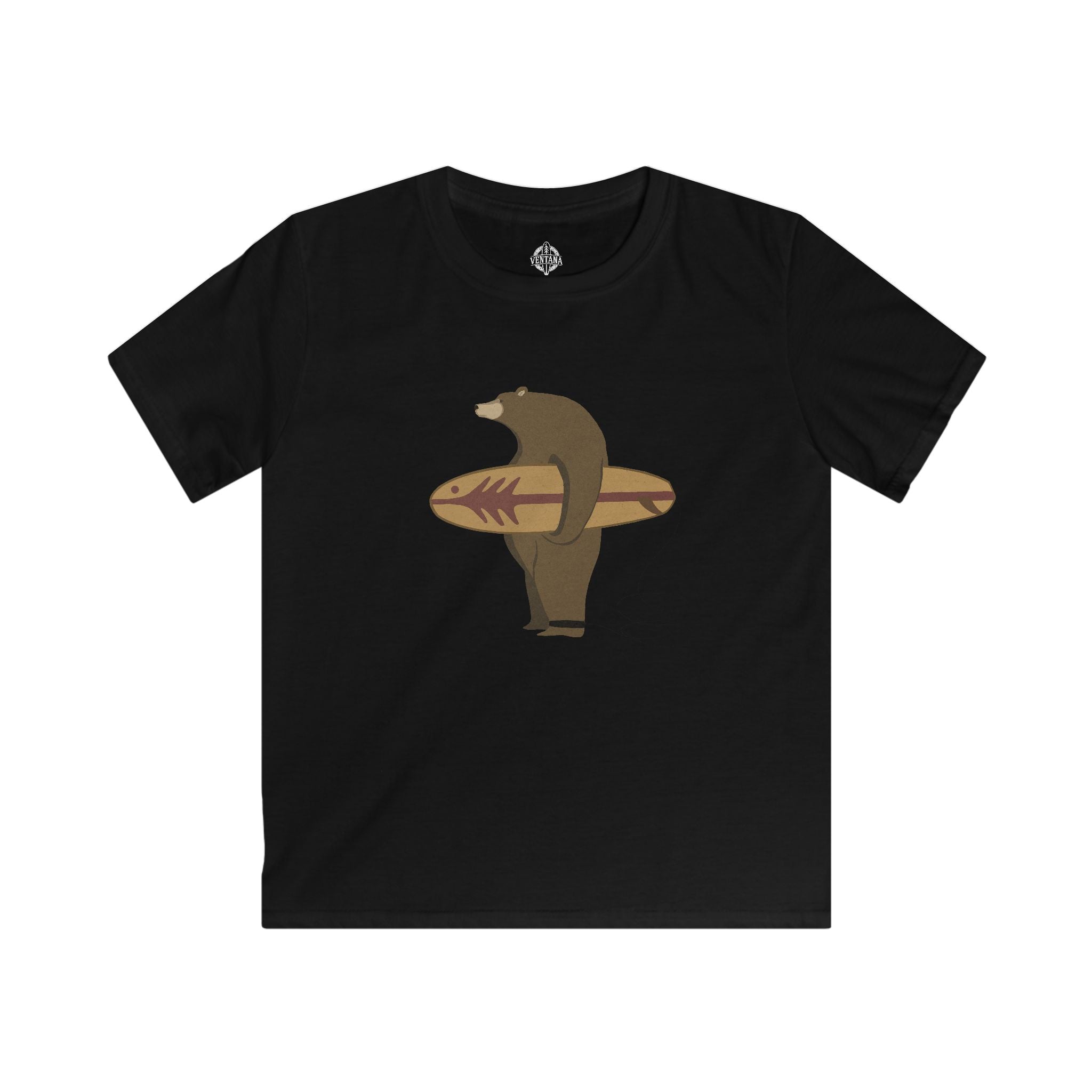 Surfing Grizzly Bear by Fabian Lavater cotton t-shirt image 3