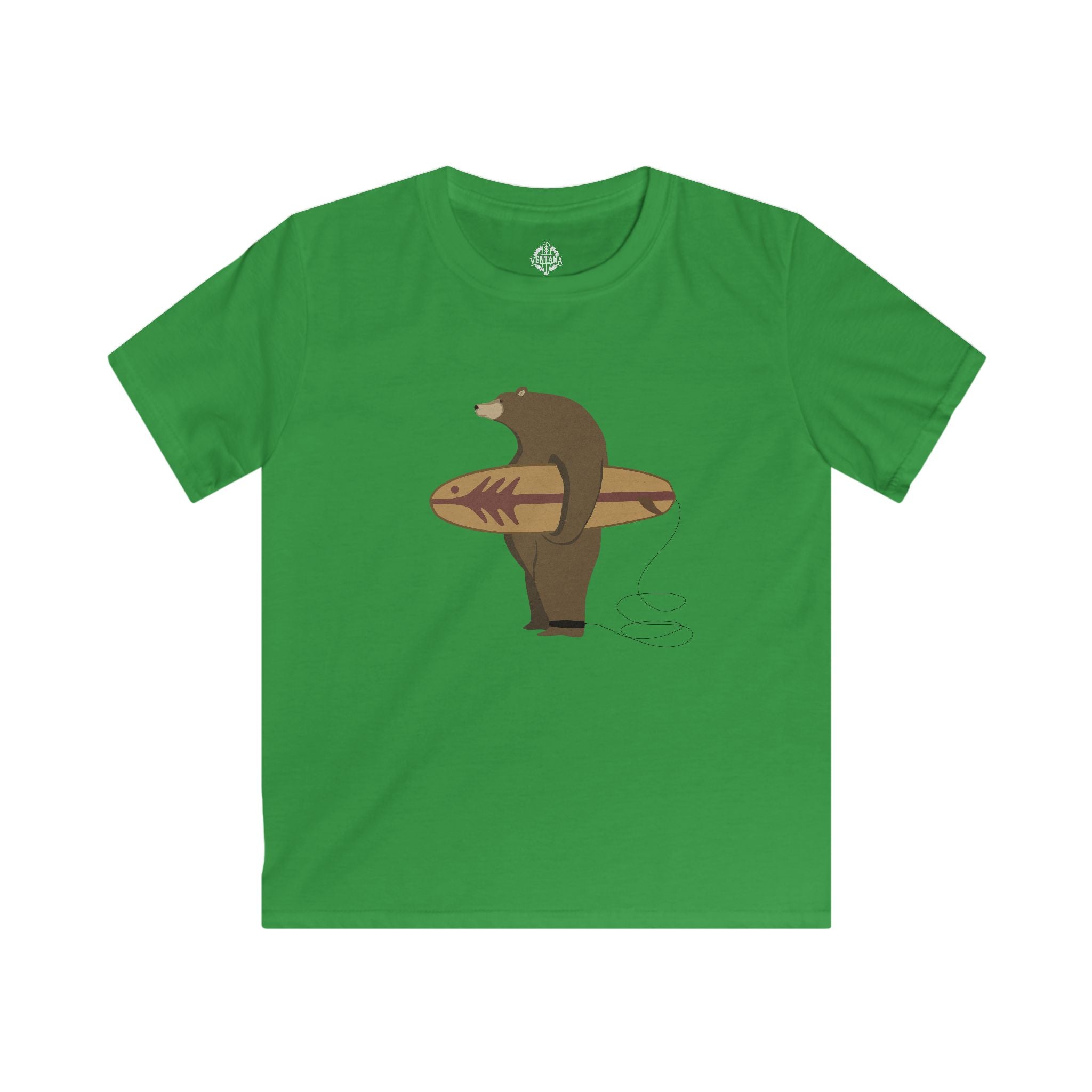 Surfing Grizzly Bear by Fabian Lavater cotton t-shirt image 7