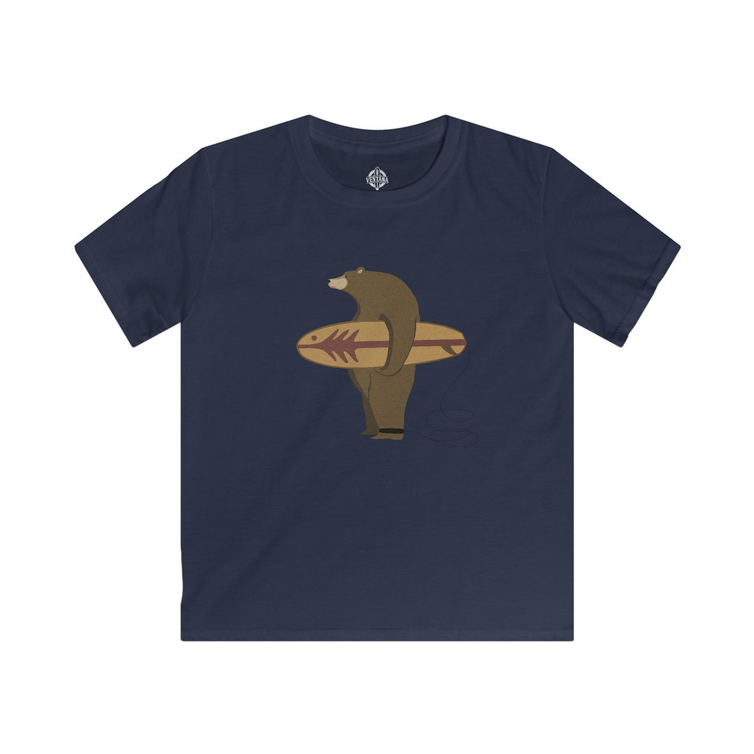 Surfing Grizzly Bear by Fabian Lavater cotton t-shirt image 1