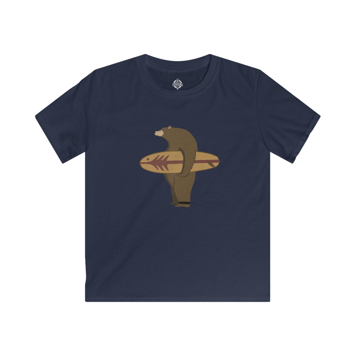 Surfing Grizzly Bear by Fabian Lavater cotton t-shirt image 1