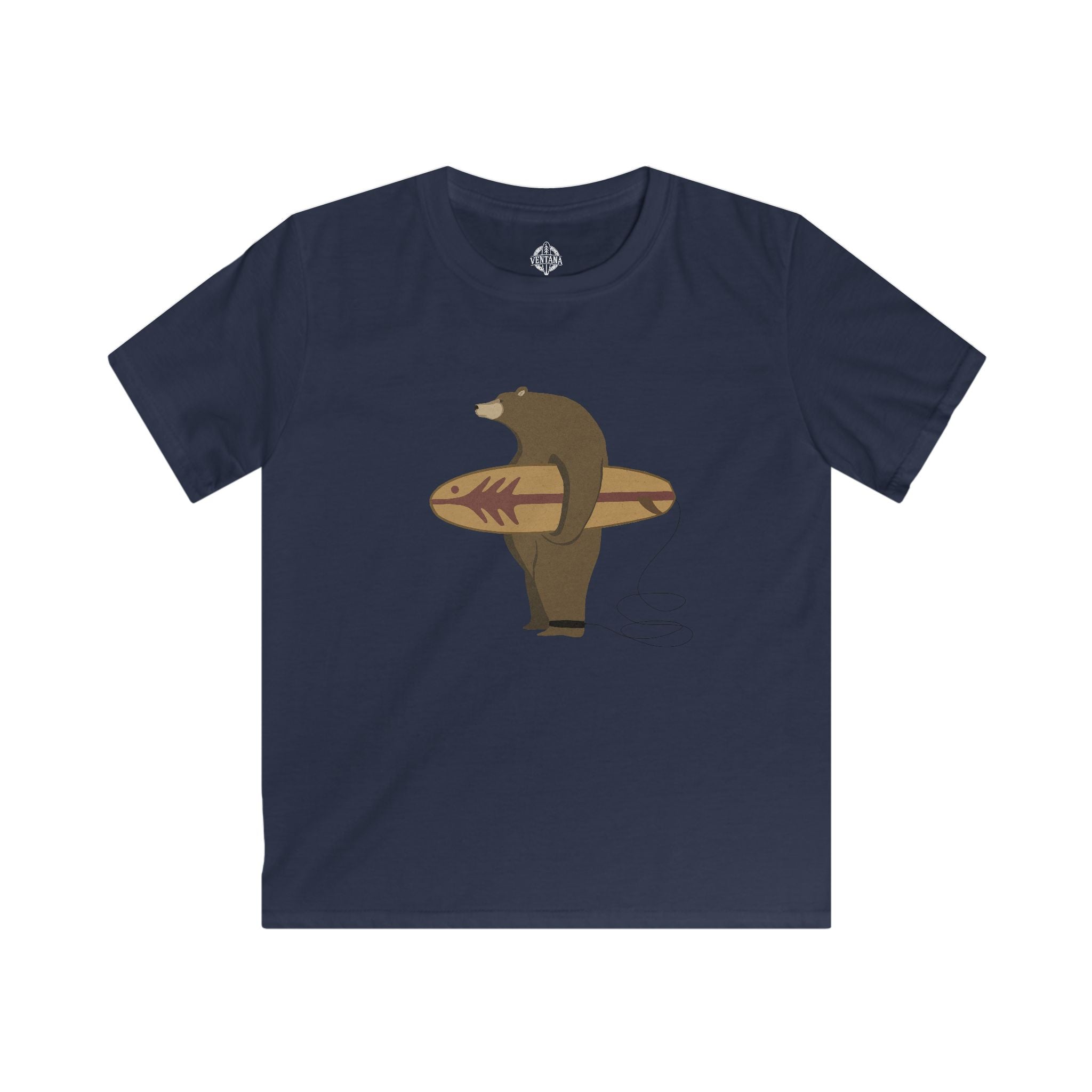 Surfing Grizzly Bear by Fabian Lavater cotton t-shirt image 1