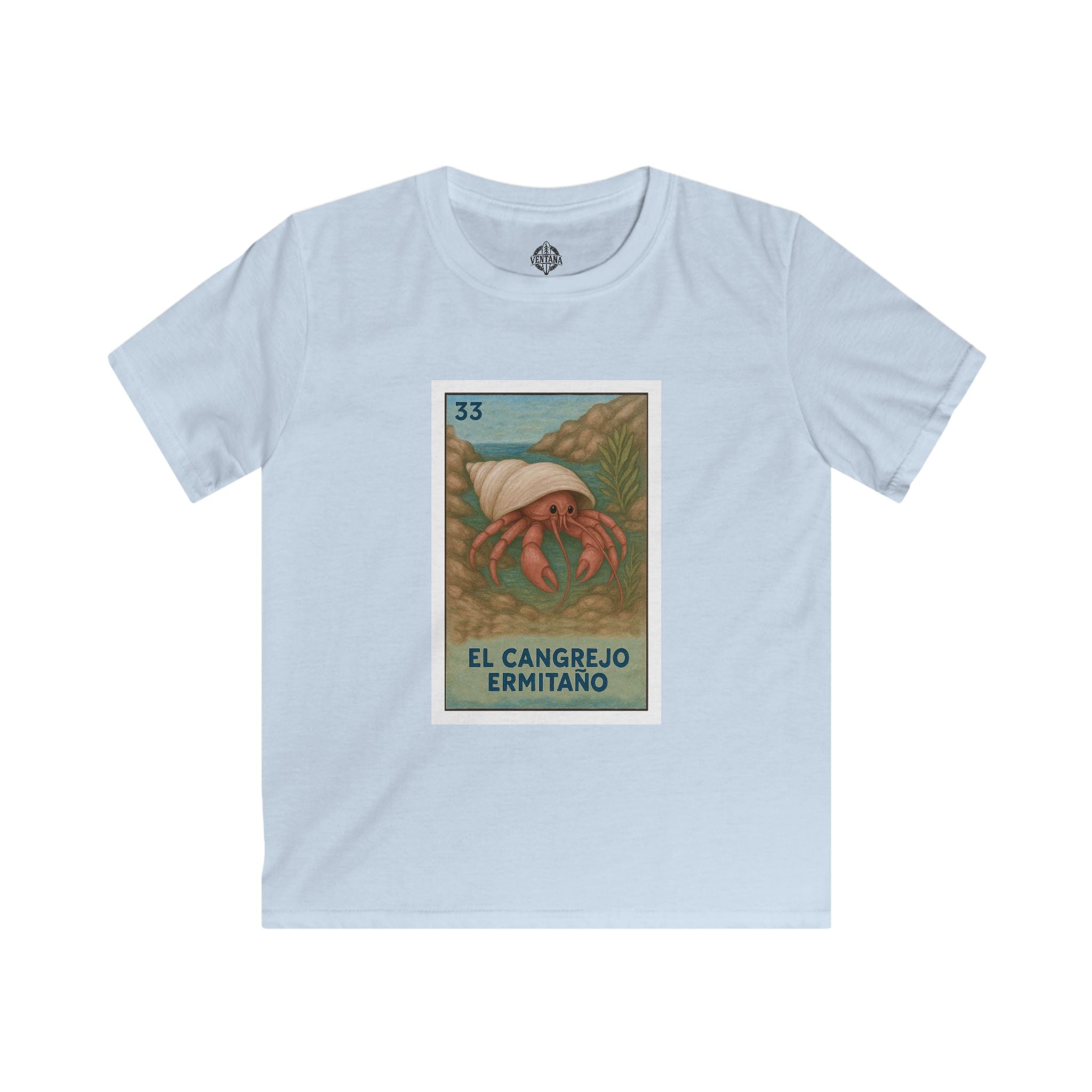 Hermit Crab Lotería Kids - Soft Style U.S. Cotton T-Shirt (El Cangrejo Ermitaño)