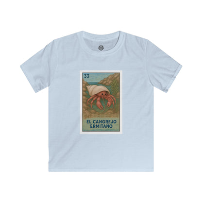 Hermit Crab Lotería Kids - Soft Style U.S. Cotton T-Shirt (El Cangrejo Ermitaño)