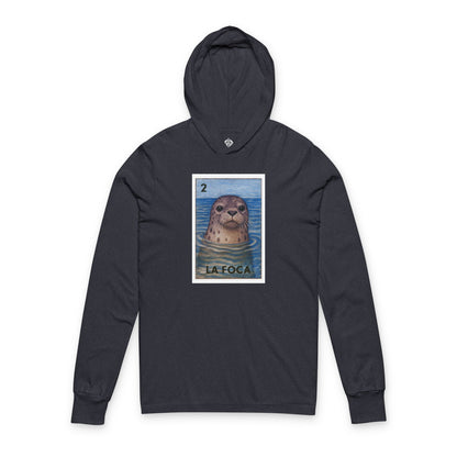Seal Lotería cotton hooded long sleeve t-shirt image 1