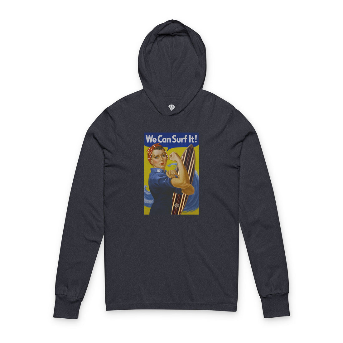 Rosie the Surfer cotton hooded long sleeve t-shirt image 1