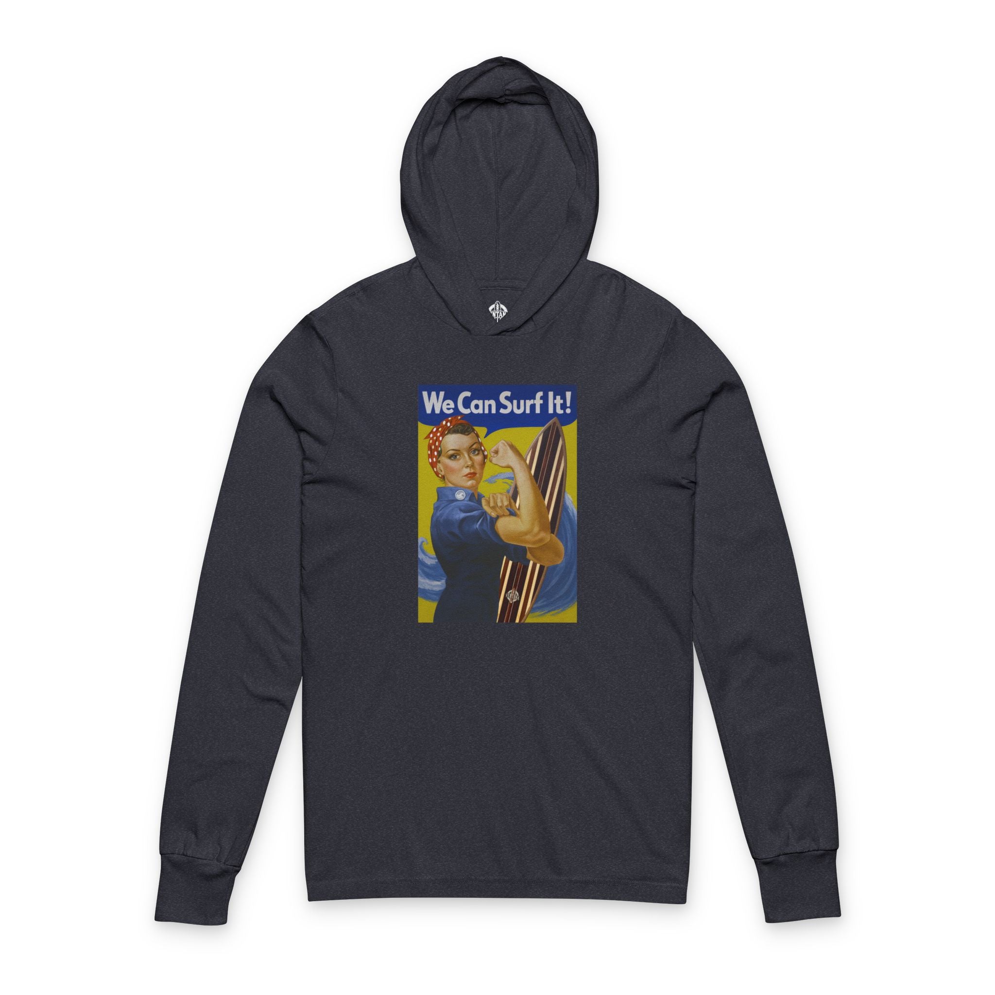 Rosie the Surfer cotton hooded long sleeve t-shirt image 1