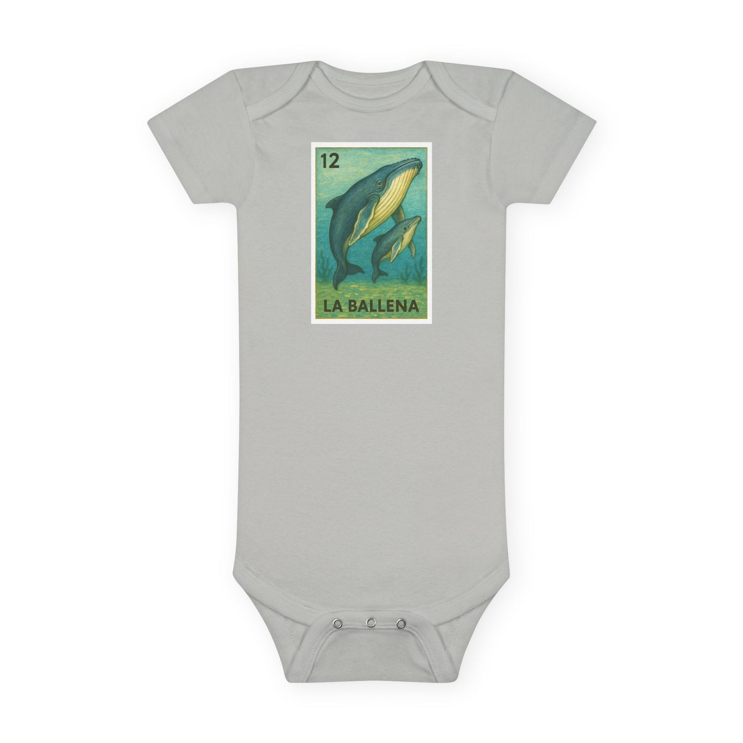 Whale Lotería baby cotton onesie image 4