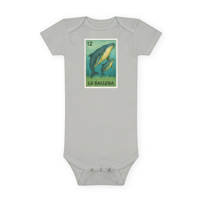 Whale Lotería baby cotton onesie image 4