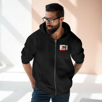 California Surfing Bear Flag Zip Hoodie