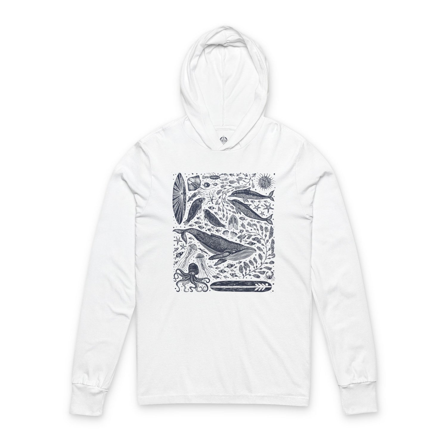 Ventana Marine Life by Lili Arnold cotton hooded long sleeve t-shirt image 3