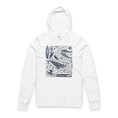 Ventana Marine Life by Lili Arnold cotton hooded long sleeve t-shirt image 3