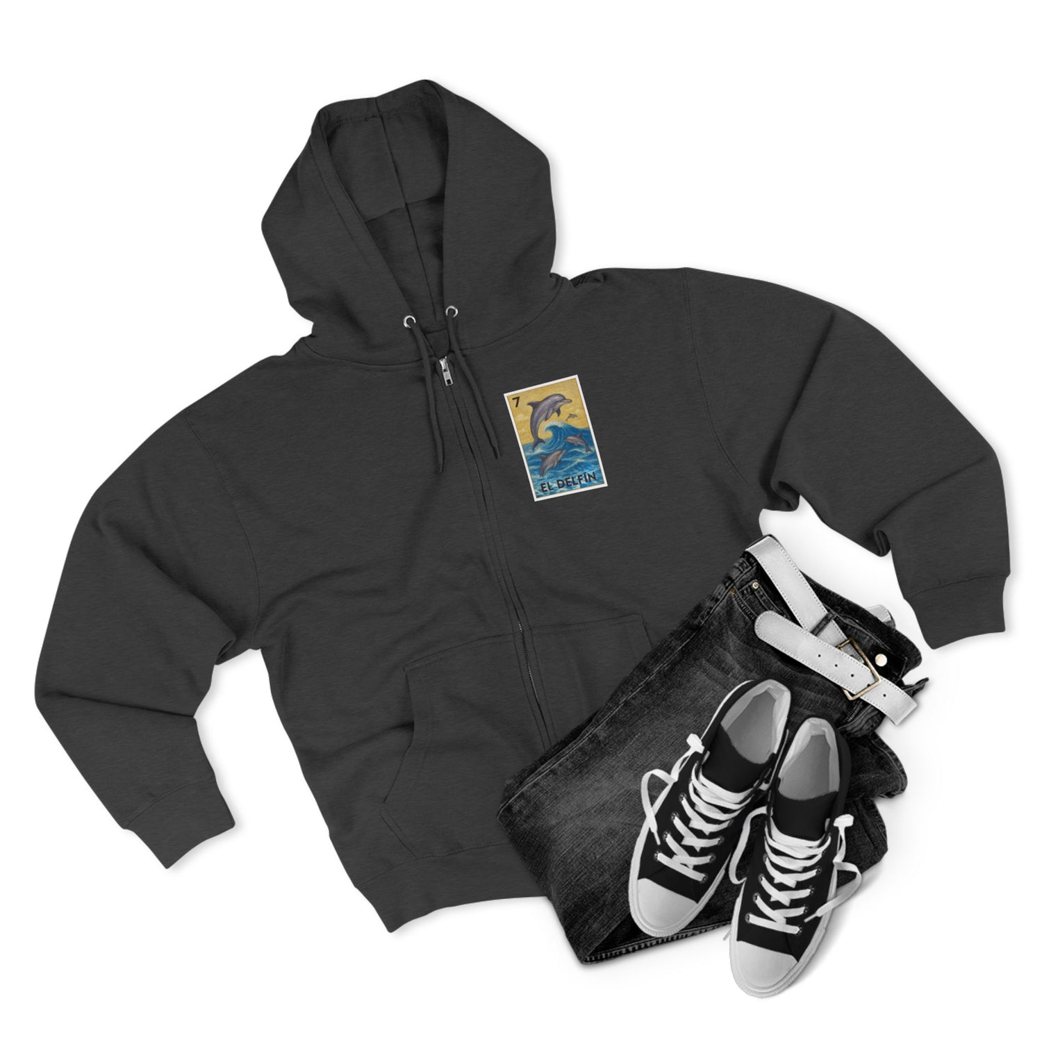 Dolphin Lotería zip fleece hoodie image 13