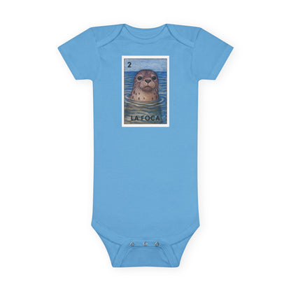Seal Lotería baby cotton onesie image 1