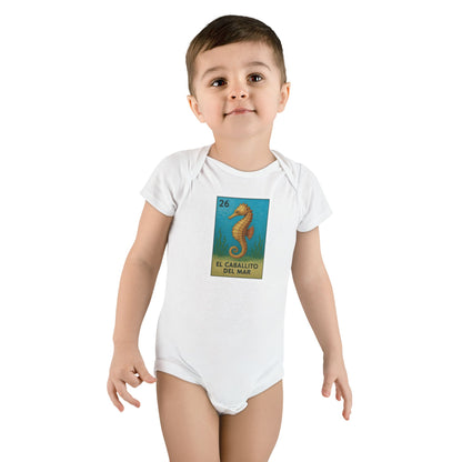 Seahorse Lotería baby cotton onesie image 6