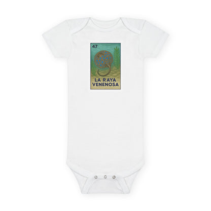 Stingray Lotería baby cotton onesie image 3