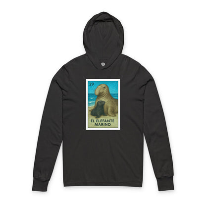 Elephant Seal Loteria hooded long sleeve t-shirt image 4