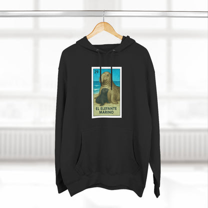Elephant Seal Lotería Fleece Hoodie