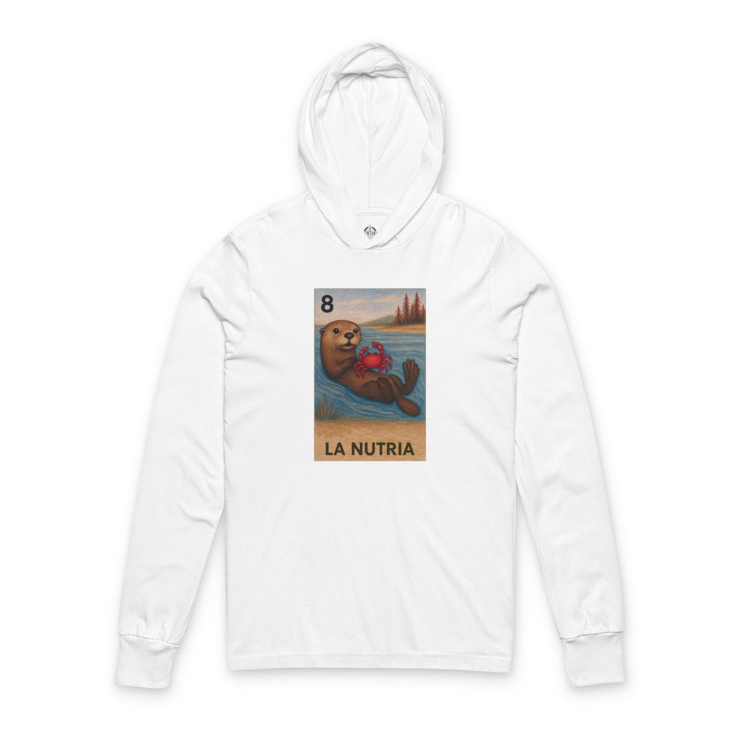 Sea Otter Lotería Unisex - Cotton Hooded Long Sleeve Hooded T-Shirt (La Nutria)