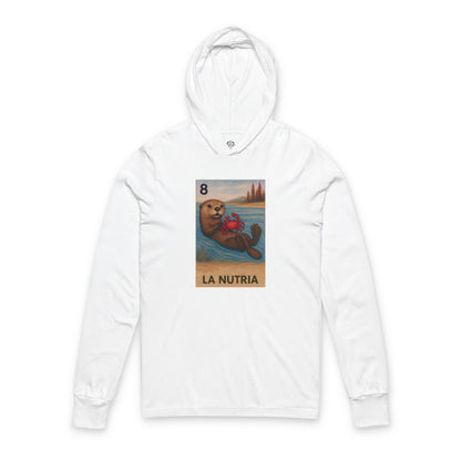 Sea Otter Lotería Unisex - Cotton Hooded Long Sleeve Hooded T-Shirt (La Nutria)