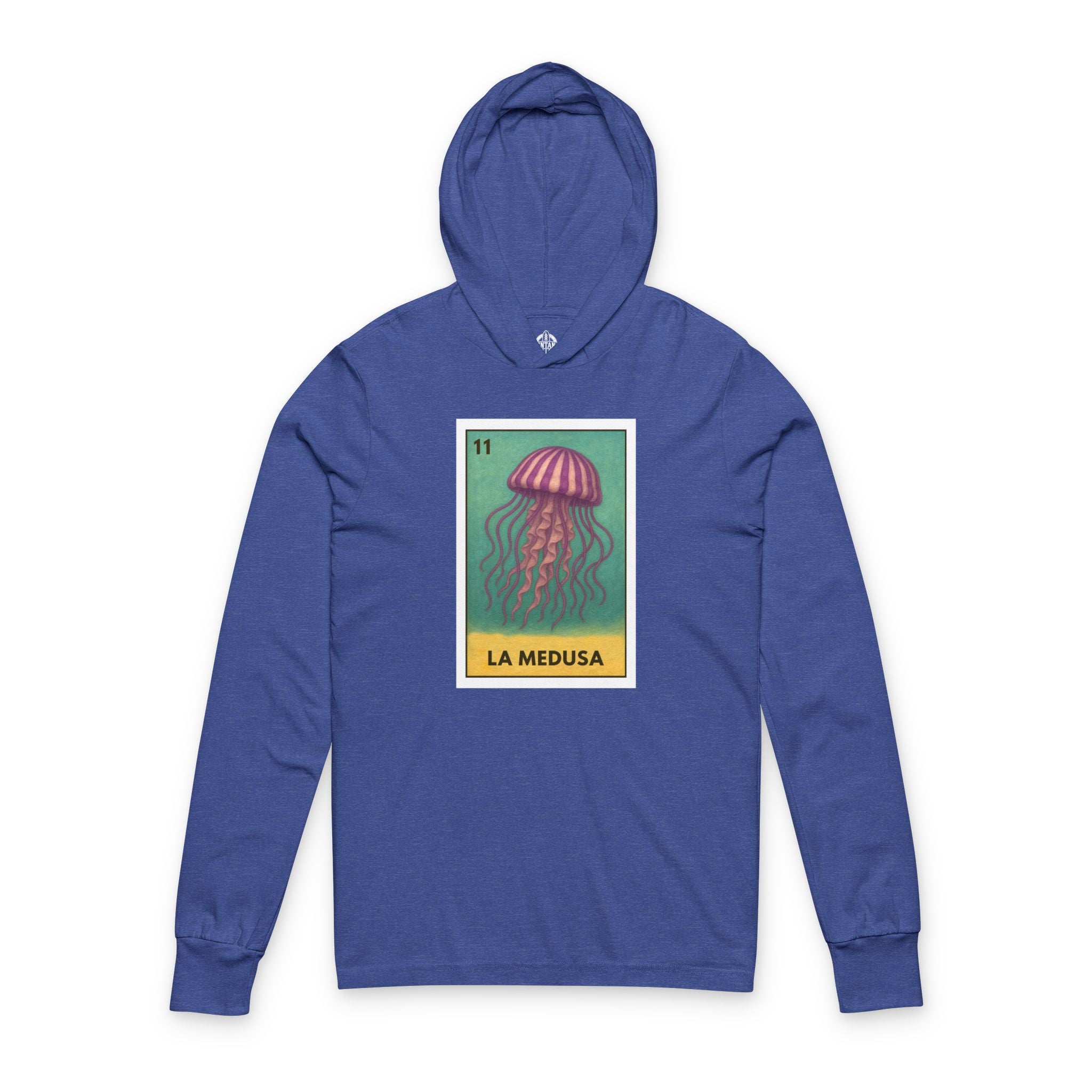 Sea Jelly Lotería cotton hooded long sleeve t-shirt image 6