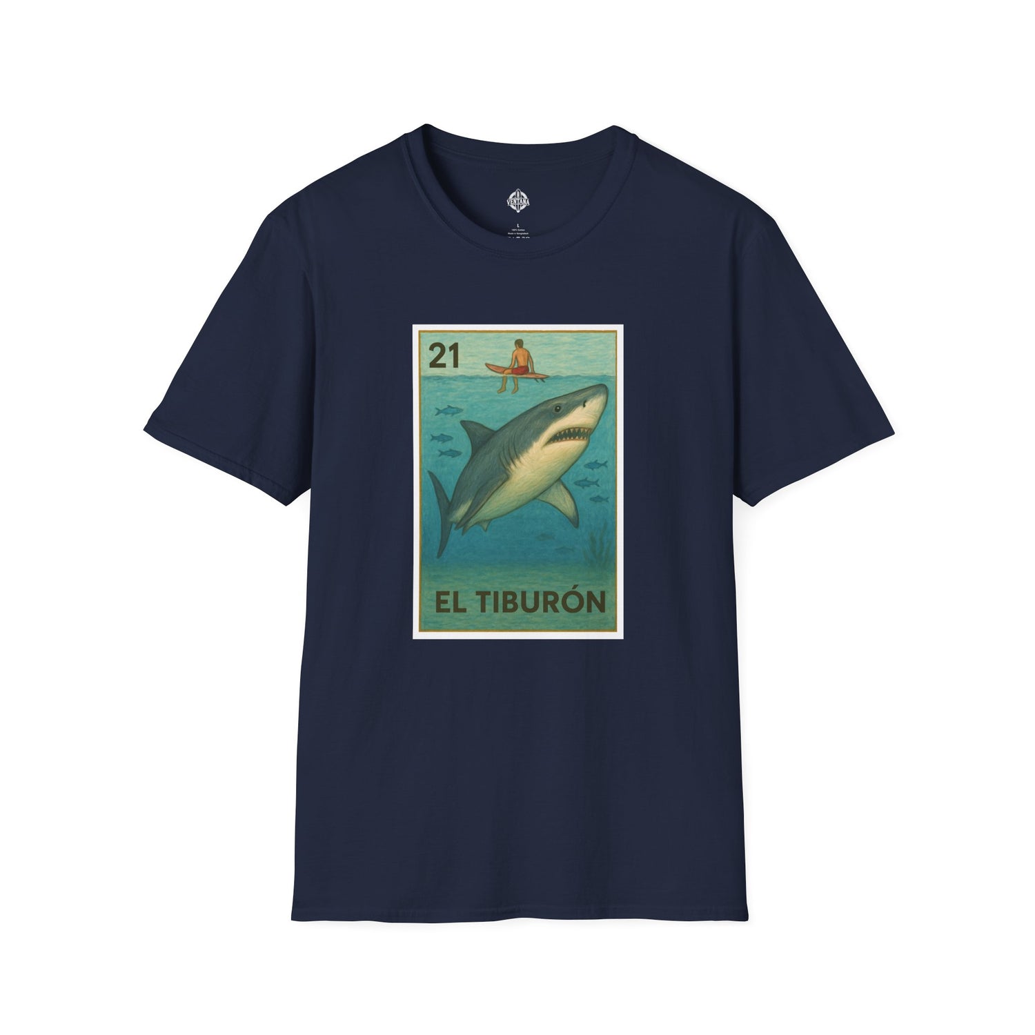 Shark Lotería cotton t-shirt image 1