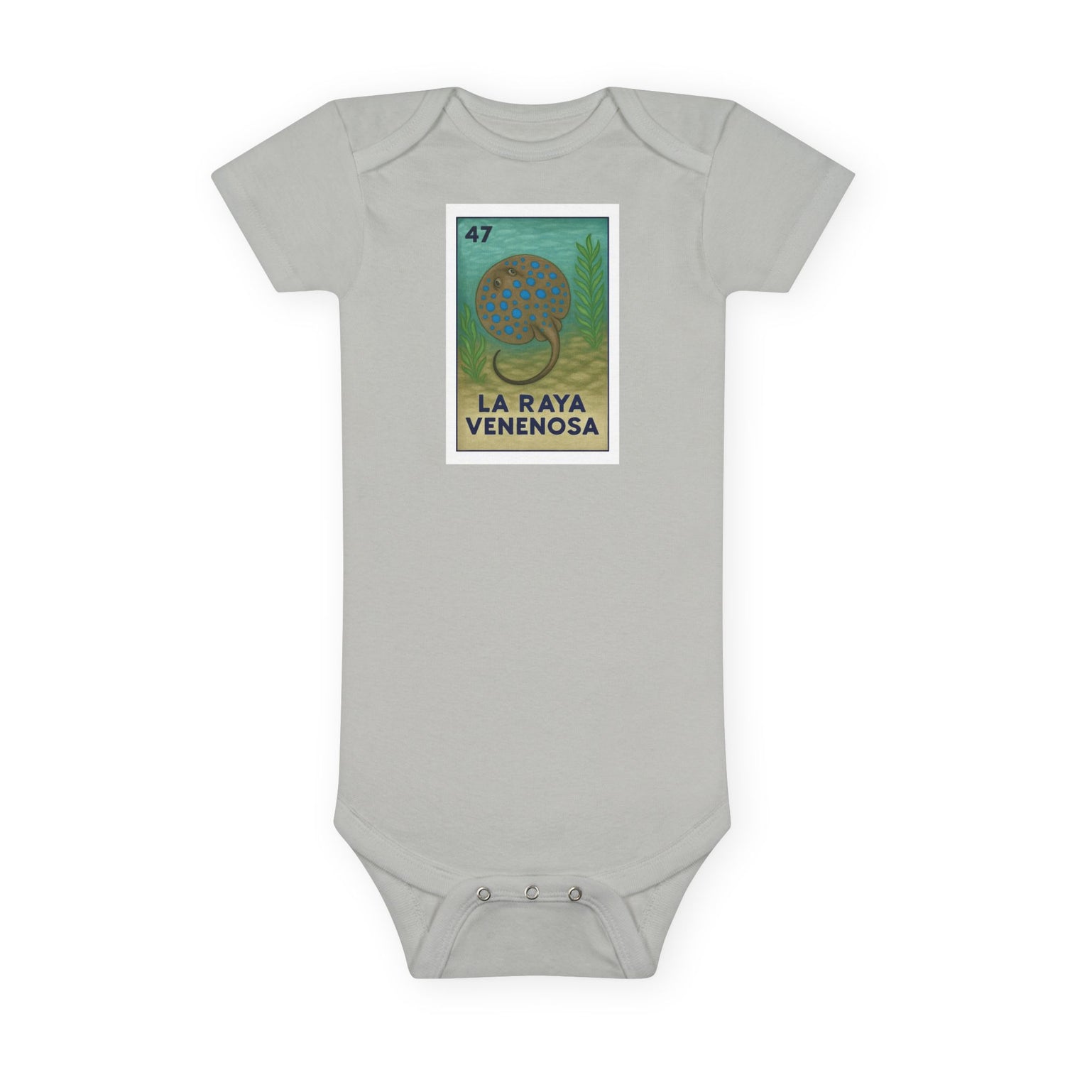 Stingray Lotería baby cotton onesie image 4