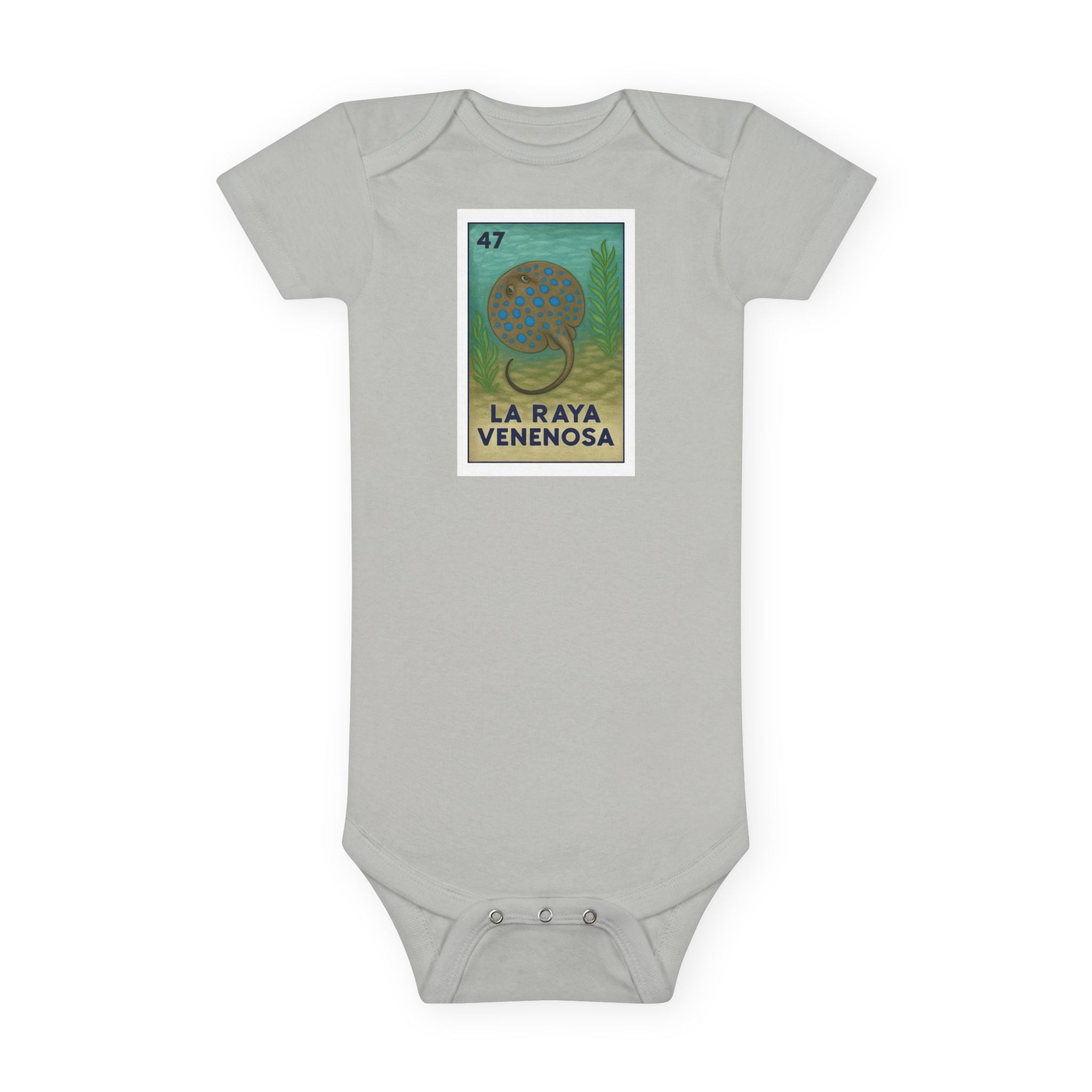 Stingray Lotería baby cotton onesie image 4