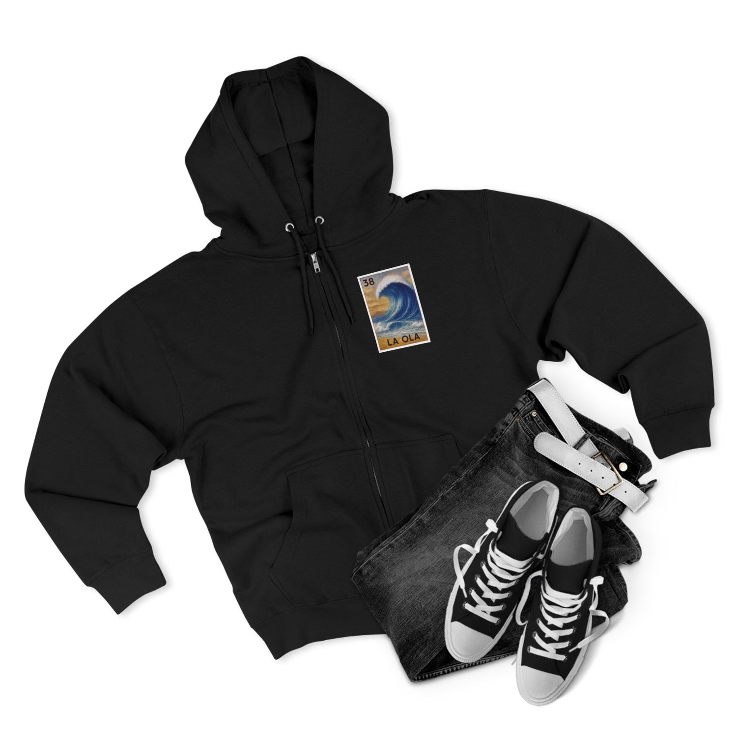Wave Lotería zip fleece hoodie image 18