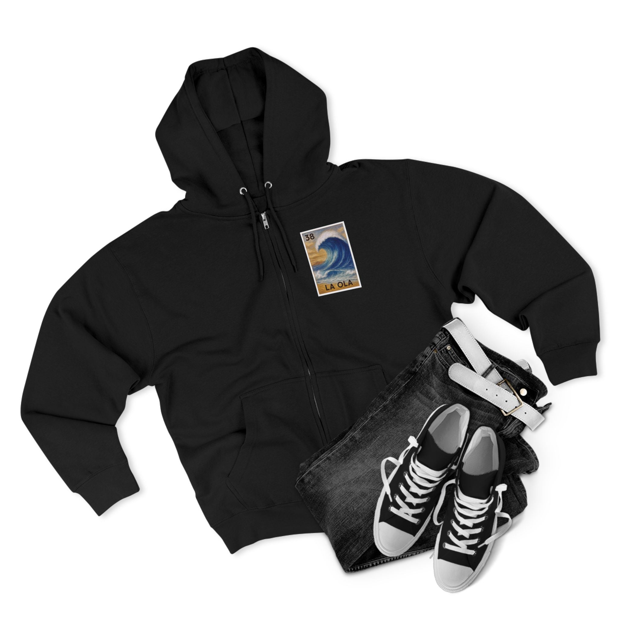 Wave Lotería zip fleece hoodie image 18