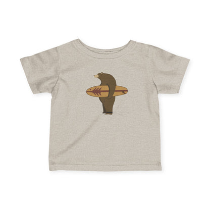 Surfing Grizzly Bear by Fabian Lavater infant cotton t-shirt image 4
