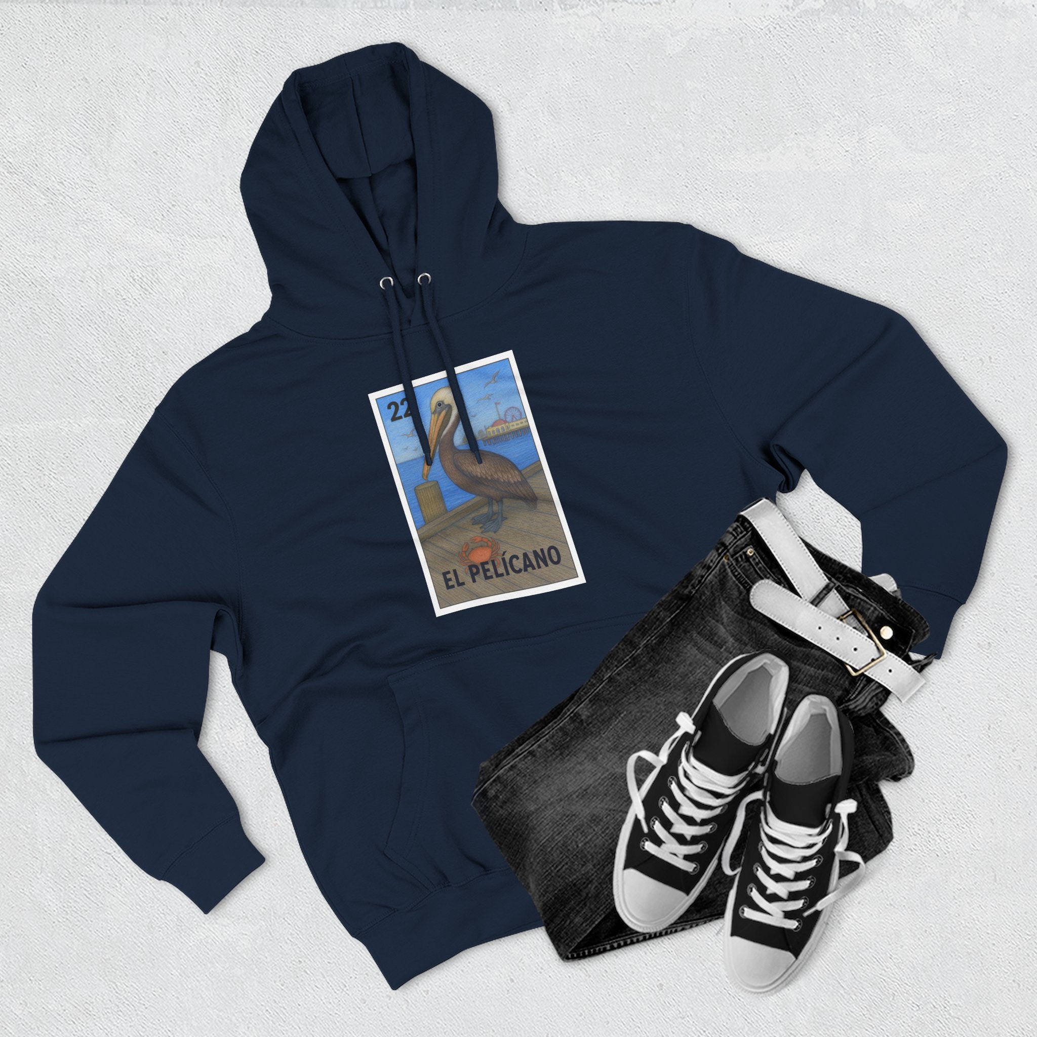 Pelican Lotería Fleece Hoodie (El Pelícano)