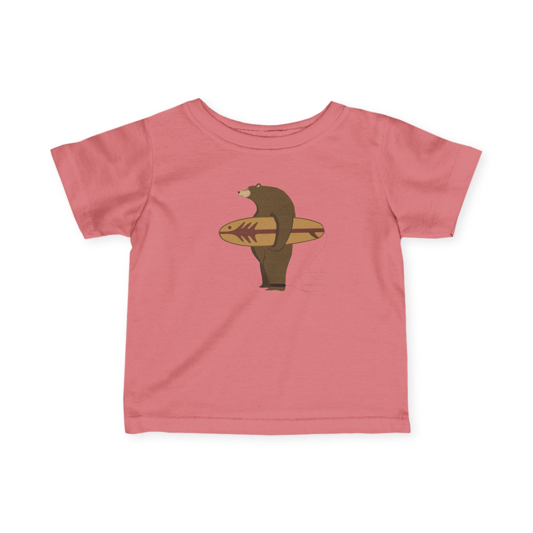 Surfing Grizzly Bear by Fabian Lavater infant cotton t-shirt image 17