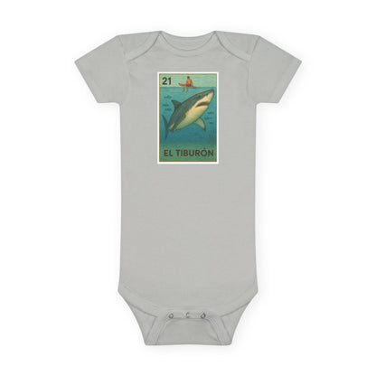 Shark Lotería baby cotton onesie image 4