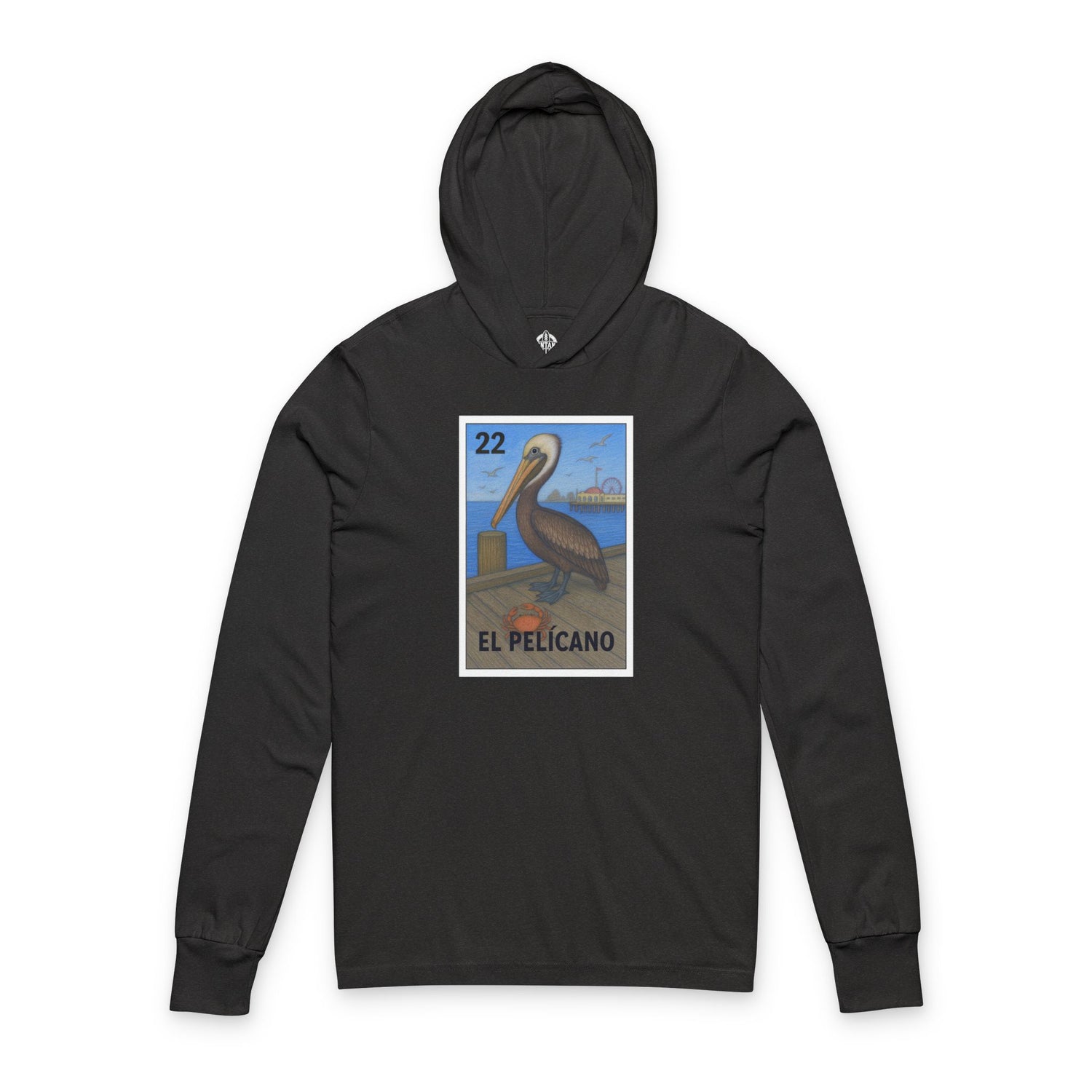 Pelican Lotería cotton hooded long sleeve t-shirt image 5