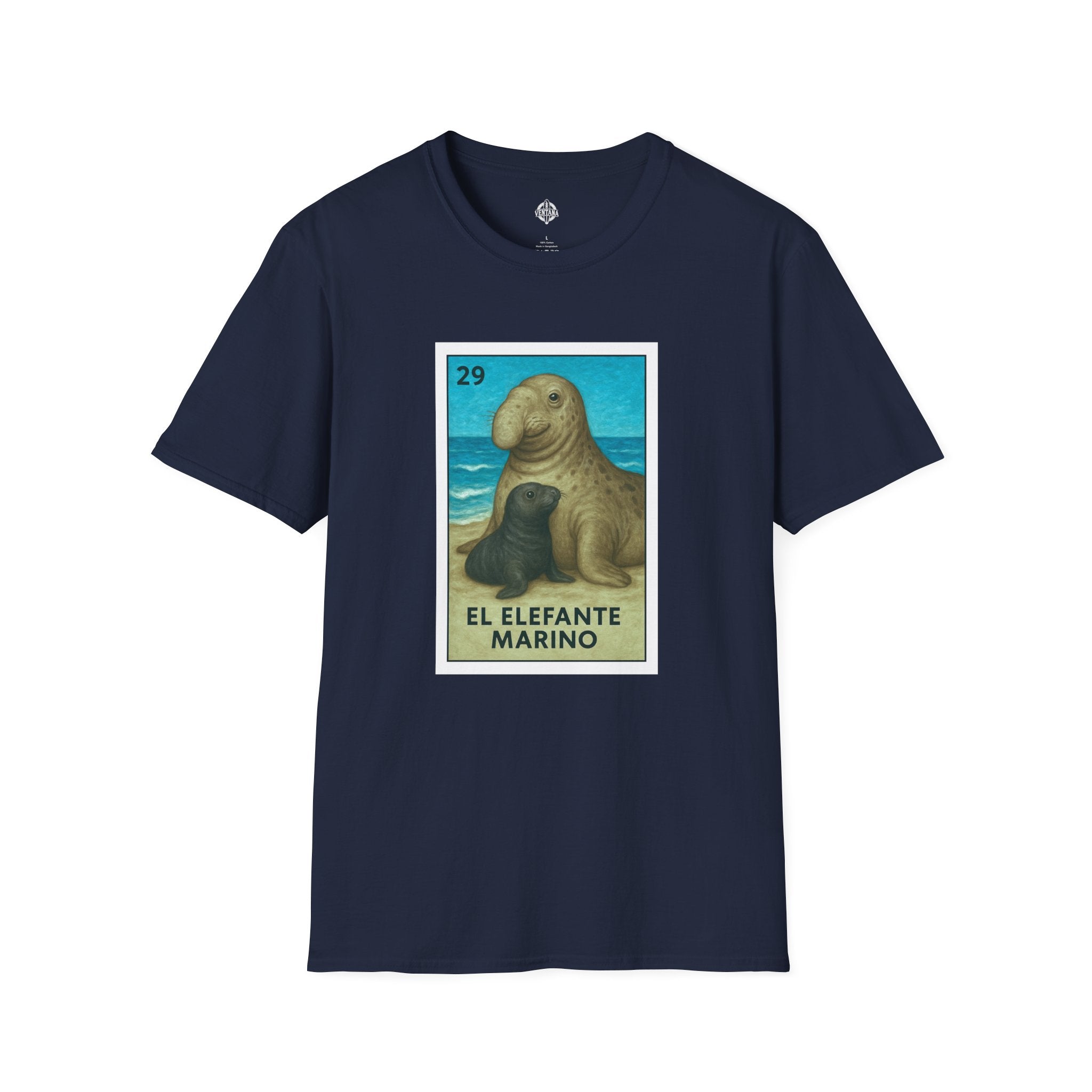 Elephant Seal Lotería cotton t-shirt image 1