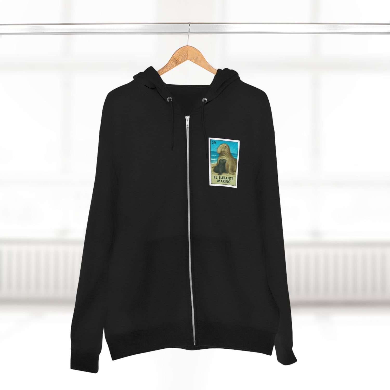 Elephant Seal Lotería zip fleece hoodie image 19